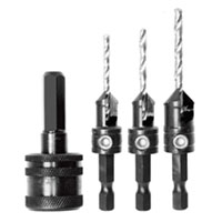 Snappy 3 Piece Countersink Set with Chuck
